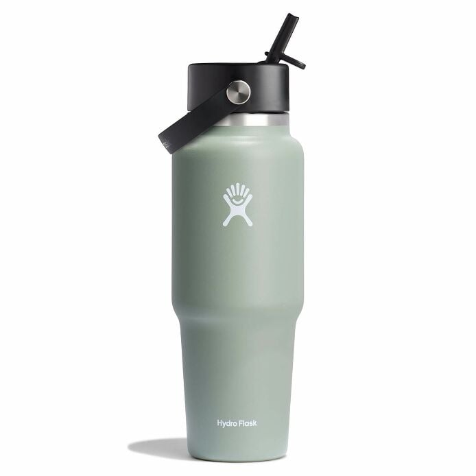32 oz Wide Mouth Travel Bottle with Flex Straw Cap - Agave T5